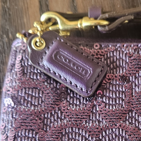 Coach Purple Sequin Wristlet - Picture 5 of 6